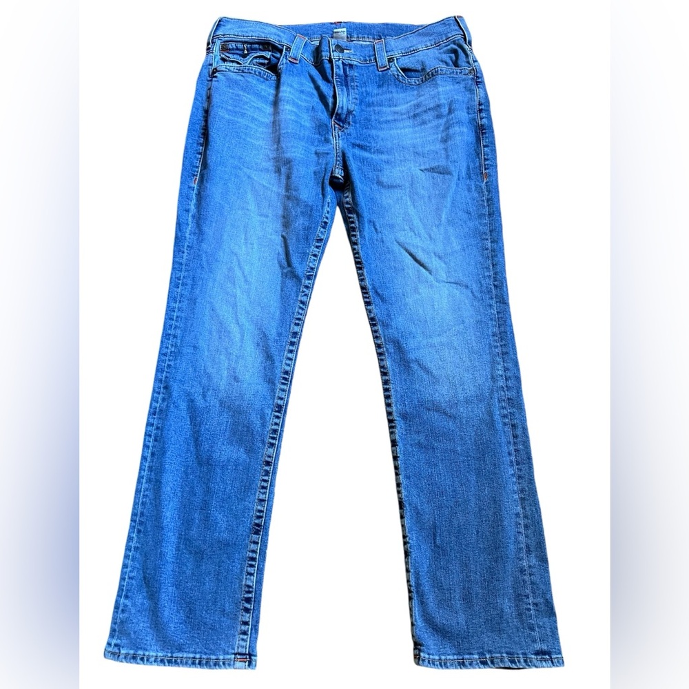 True Religion Mens Ricky Relaxed Stretch Straight Back Flap Pocket Jeans Size 40